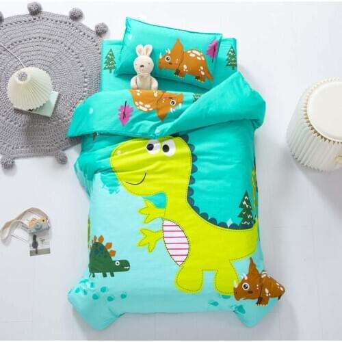 Cotton 3pcs/set Kindergarten Quilt Cartoon Childrens Room Bedding Set Baby Crib Quilt Cover Bed Sheets Without Filling Soft