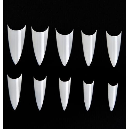KADS 500pcs/bag Clear/ White Sharp Ending Stiletto Acrylic False Nail Art Tips Salon for false nails tip