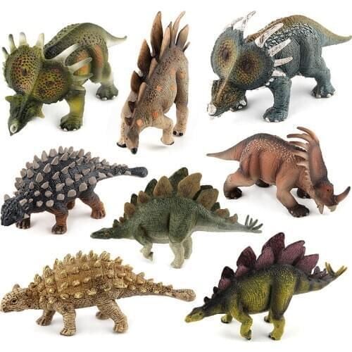 Classic Simulation Dinosaurs Model Toys Jurassic Static Solid Dinosaur Styracosaurus Stegosaurus Saichania Models