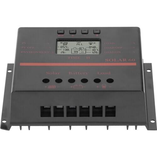 Solar Panel Controller PWM 60A Solar Charge Controller Solar Panel Regulator Controller DC12V/24V