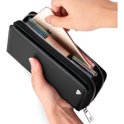 Genuine leather large capacity wallet high-grade cow leather bag luxury Zipper Wallet