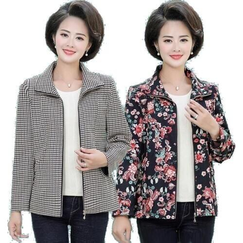 2020 printed gothic bomber jacket and coats casual women tops spring fall new plus size middle age mother outerwear windbreaker