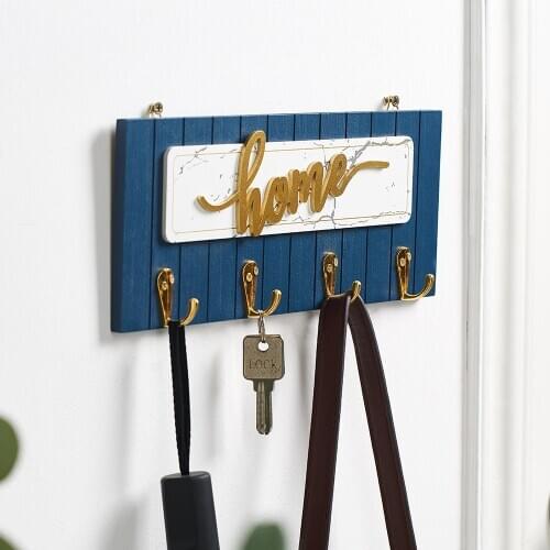 Minimalist Key And Mail Holder Wall Hooks Home Decoration Coat Hanger Nordic Hook Wall Wood House Shape Key Hanger Holder