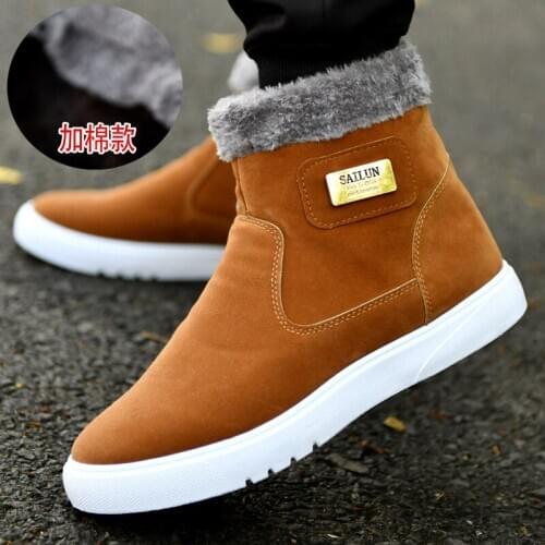 2020 Winter New Mens Martin Boots Snow Boots Fashion Casual Shoes Outdoor Cotton Shoes Mens Warm Suede Trend High-top Sneakers