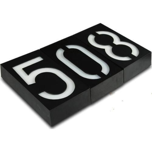 Outdoor solar light led illumilous house number