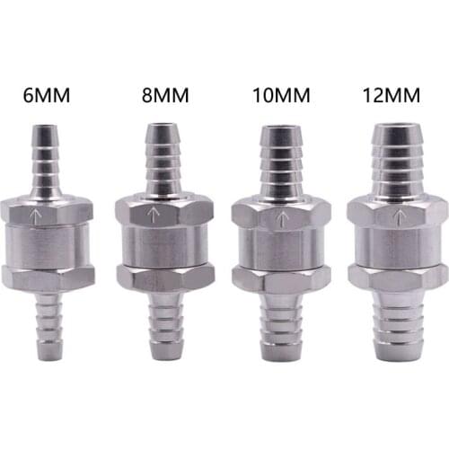 Aluminum alloy One Way 6/8/10/12mm 4 Size Valves Aluminium Alloy Fuel Non Return Check Valve One Way Fit Carburettor