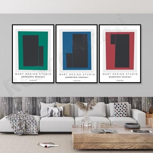 Exhibition posters, blue, green, red abstract prints, gallery exhibition art posters, decorate your perfect home poster