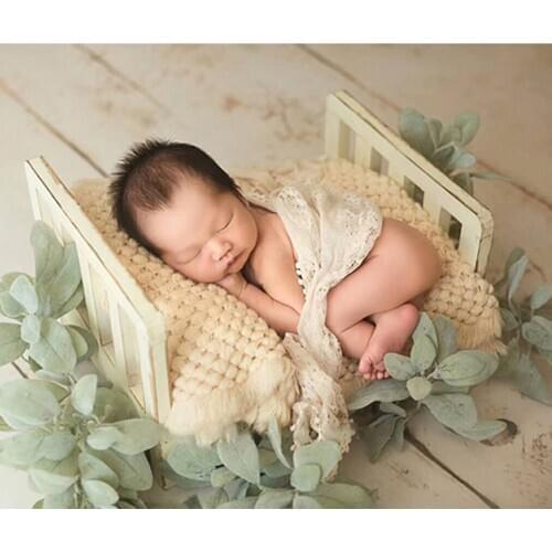 Newborn Photography Props Wood Detachable Bed Baby Photography Background Accessories Infant Boy Girl Studio Props for Shoot