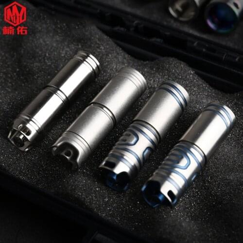 1PCS Mini LED Flashlight USB Rechargeable Flashlight Titanium Alloy High Power Waterproof Lithium Battery Keychain Spotlight