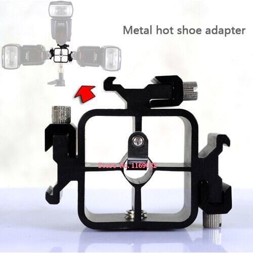 High quality 3 Triple Head Hot Shoe Flash Stand Adapter/Bracket/Mount Trigger/umbrella holder Light Stand