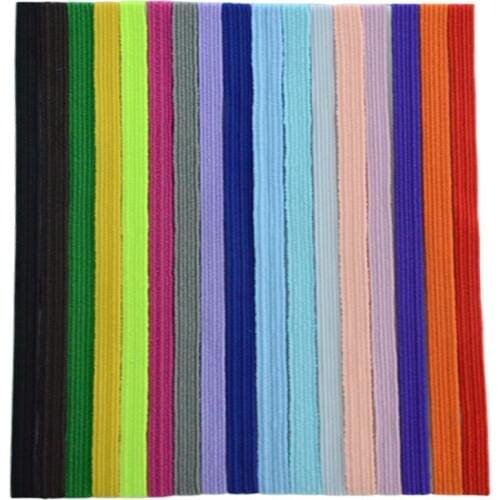 Yundfly 5 pcs 18*0.6cm Handmade Elastic Thin Band for DIY Baby Girls Headband Newborn Slim Hariband Hair Accessories