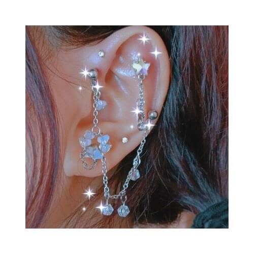 Newest 17 Styles Daith Stud Earrings for Women Ear Bone 16G Tragus Rook Conch Helix Piercing Cartilage Tassel Chain Body Jewelry