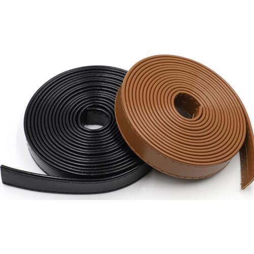 1 Roll 3 Meters PU Leather DIY Sewing Pouch Leather Strip Accessories Double-side Hemming Strap for Sewing Bag Purse Supplies