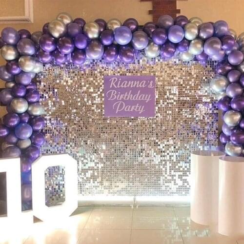 1pc Shimmer Panel Sequin Wedding Backdrops Wall Decoration Shimer Glitter Sequins Birthday Party Supplies 3D Wall Sticker