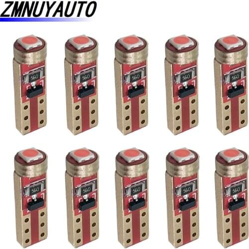10PCS T5 W3W 74 3030 Chip LED Wedge Dashboard Gauge Lamp Car Warning Indicator Instrument Cluster Light Bulb 12V White Red Yello