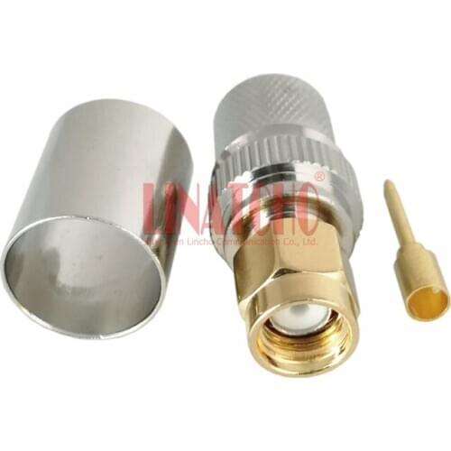 10 pcs in bulk sales crimp RF SMA male connector for RG213 LMR400 7D-FB SYV-50-7 coaxial cable