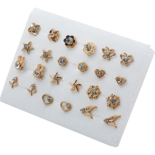 12 Pairs/Bag New Fashion Simple Rubber Random Mixed Colorful Pin Earrings For DIY Ladies Jewelry Accessories