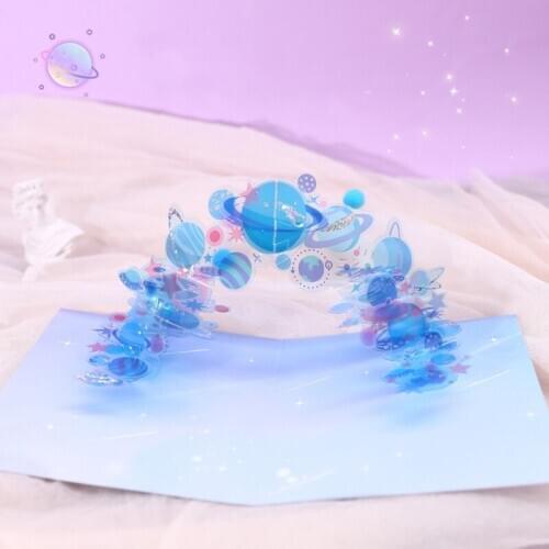 3D Pop-up Christmas Crystal Planet Greeting Cards Birthday Postcards Invitations 11UA