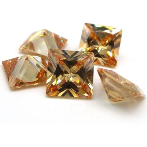 50pcs/Lot Hot Loose CZ Gemstone 5A Quality 5x5mm Pick Colors Square Cut Synthetic Cubic Zirconia Stone