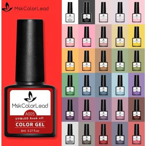 Msk Color Lead 60 Colors 8ML Nail Gel Polish For Baking Nail Art Manicure Semi Permanent UV LED Gel Polish Varnish Nail Gel