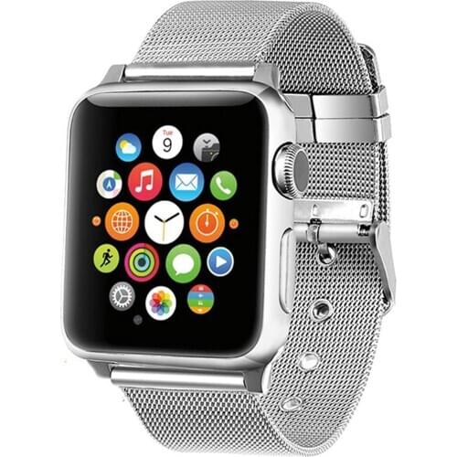 Stainless Steel Bracelet for Apple Watch 3 3 1 Band 38mm 44 mm Milanese Loop for iWatch Series 6 5 4 40mm 42mm Bands