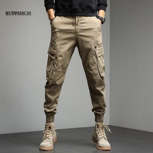Men Cargo Pants Solid Color Military Uniform Outdoor Men Trousers Men Jogging Pants Fashion Hip-Hop Casual Street Pants