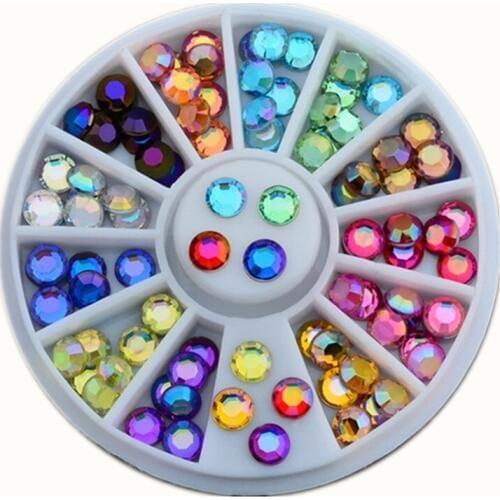 DIY mix colors Top drill Acrylic crystal Nail Glitter Nail Rhinestones Nail Wheel Nail art decorations Makeup Tools