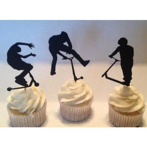 Extreme Scooter baby shower birthday cupcake toppers party cake decoration doughnut food picks