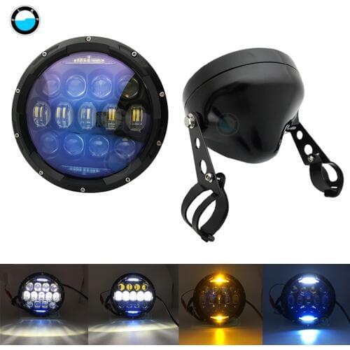 7" H4 Motorcycle Accessories Headlight+ 7 inch led headlight Bucket Trim Ring For motorcycle Chopper Cafe Racer Bobber Curisers