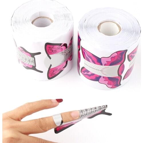 300pcs/Roll Butterfly Nail Art Form Acrylic UV Gel Tips Extension Guide Nail Form New Arrival Nail Art Supplies