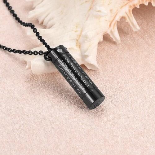 IJD8496 Wholesale Women Stainless Steel Essential Oil Perfume Bottle Cremation Urn Necklace