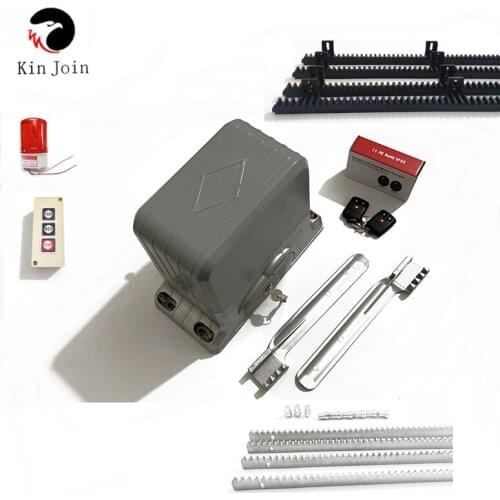 KinJoin 1800KGS Sliding Gate Motor Heavy Duty Gate Opener With 5m steel Racks or nylon Racks(sensor,button,alarm light optional)