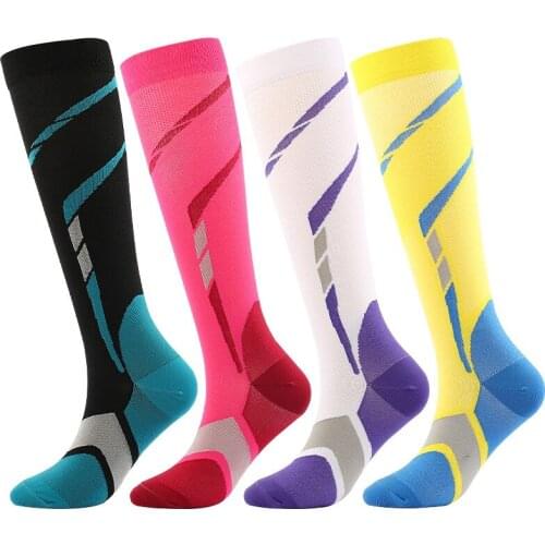 Compression Stockings Golfs Football Socks Long Tube Sports Bright Color Medical Nursing Hiking Running Socks