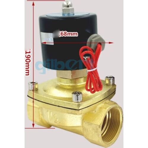 DC12/24V AC110/220V 1-1/2" BSPP 22W Normally Open Flow Pore 40mm Brass Gas Oil Water Solenoid Valve