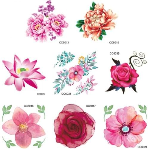 Fashion Women Girl Temporary Tattoo Stickers Beautiful Lovely Tattoo Stickers Roses Design Full Flower Arm Body Tattoo Body Art