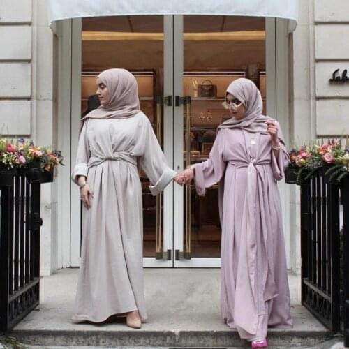 Fahion Muslimah fake two pieces Robe Musulmane Turkish Dubai fashion Muslim kaftan Robe full length Worship Service abaya wq1276