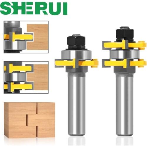 Tongue and Groove Router Bit Set 1/4" x 1/4" - 1/2" Shank Shaker Woodworking Chisel Cutter Tool