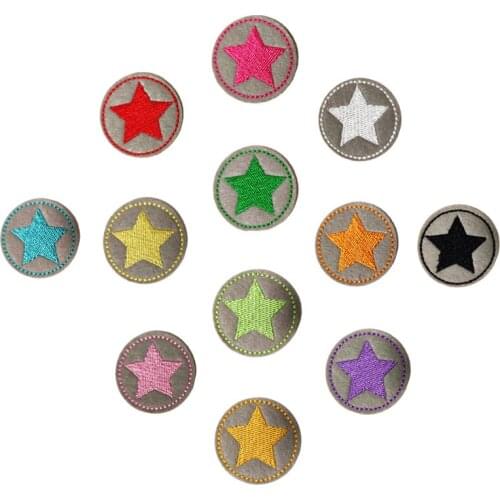 Stars Embroidered Patches Color Five-Pointed Star Cloth Sticker Clothing Shoes and Hats Bags DIY Patch Iron on Patches Wholesale