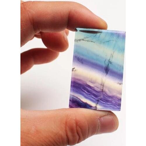 Natural crystal gravel colored fluorite primary placement without incident square energy healing stone lover pendant hanging(1pc