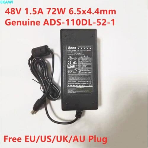 Genuine 48V 1.5A 1.25A ADS-110DL-52-1 480072G Switching AC Adapter Dahua Hikvision POE Monitoring Laptop Power Supply Charger