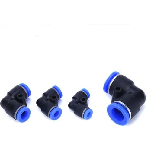 Pneumatic Fittings PV Elbow Connector 4-16mm OD Hose Plastic Push In Quick Connector Air Fitting Plumbing L Shape