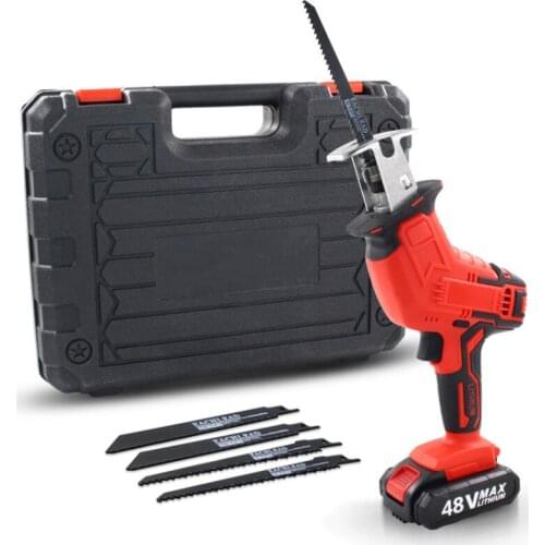 48V Portable Sabre Saw Woodworking Electric Saw Household Outdoor Handheld Small High Power Logging Cutting Reciprocating Saw
