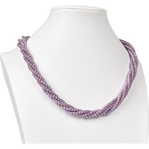 Size For 4mm Purple Imitation Pearls For Handmade Necklace 20inch and Pretty Earrings Making Design Fit Ladies H164