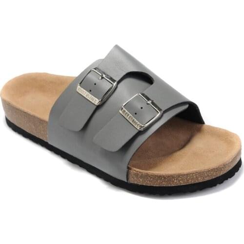 High quality leather cork rubber sole sandals wear-resistant lightweight double buckle design fashionable outdoor casual sandals