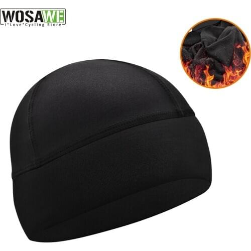 WOSAWE Cycling Cap Men Woman Winter Outdoor Running Skiing Fishing Fleece Warm Bandana Hat MTB Bike Helmet Liner Sports Headwear
