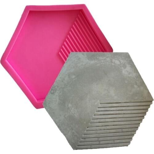 Hexagon Geometric Concrete Tray Wall Tile Brick Silicone Mold Background Decor 667A