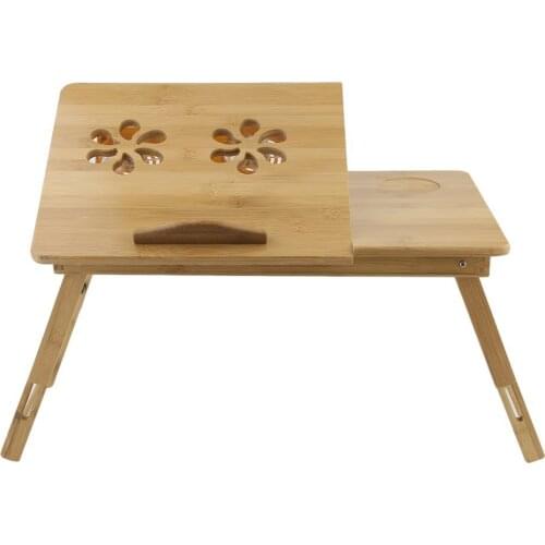 Foldable Portable Bamboo Computer Stand Laptop Desk With/Without Fan Tea Serving Bed Dining Table Laptop Notebook Table