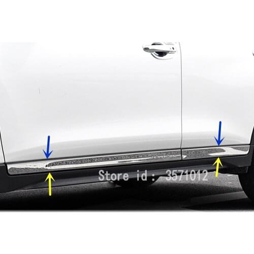 Car Styling Side Door Trim Strip Molding Stream Panel Bumper Part 4pcs For Nissan X-Trail XTrail T32/Rogue 2017 2018 2019 2020
