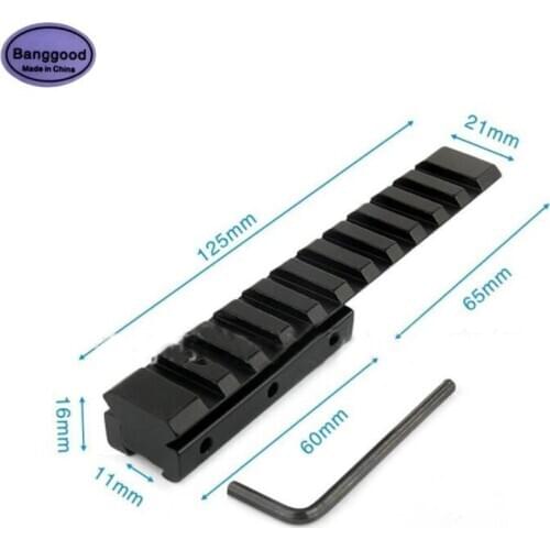 D0026A Tactical Rail 11mm To 20mm/21mm Dovetail To Picatinny Weaver Scope Rail Extend Adapter Mount Rack Converter Hunting