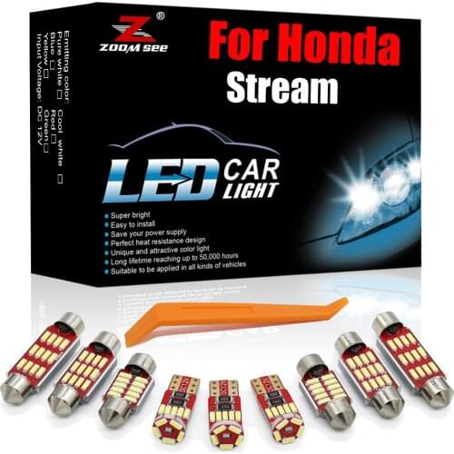 Brightest White Canbus LED Interior Kit For Honda Stream I II 1 2 (2001-2021) Vehicle Car Dome Map Trunk Lamp Light Accessories
